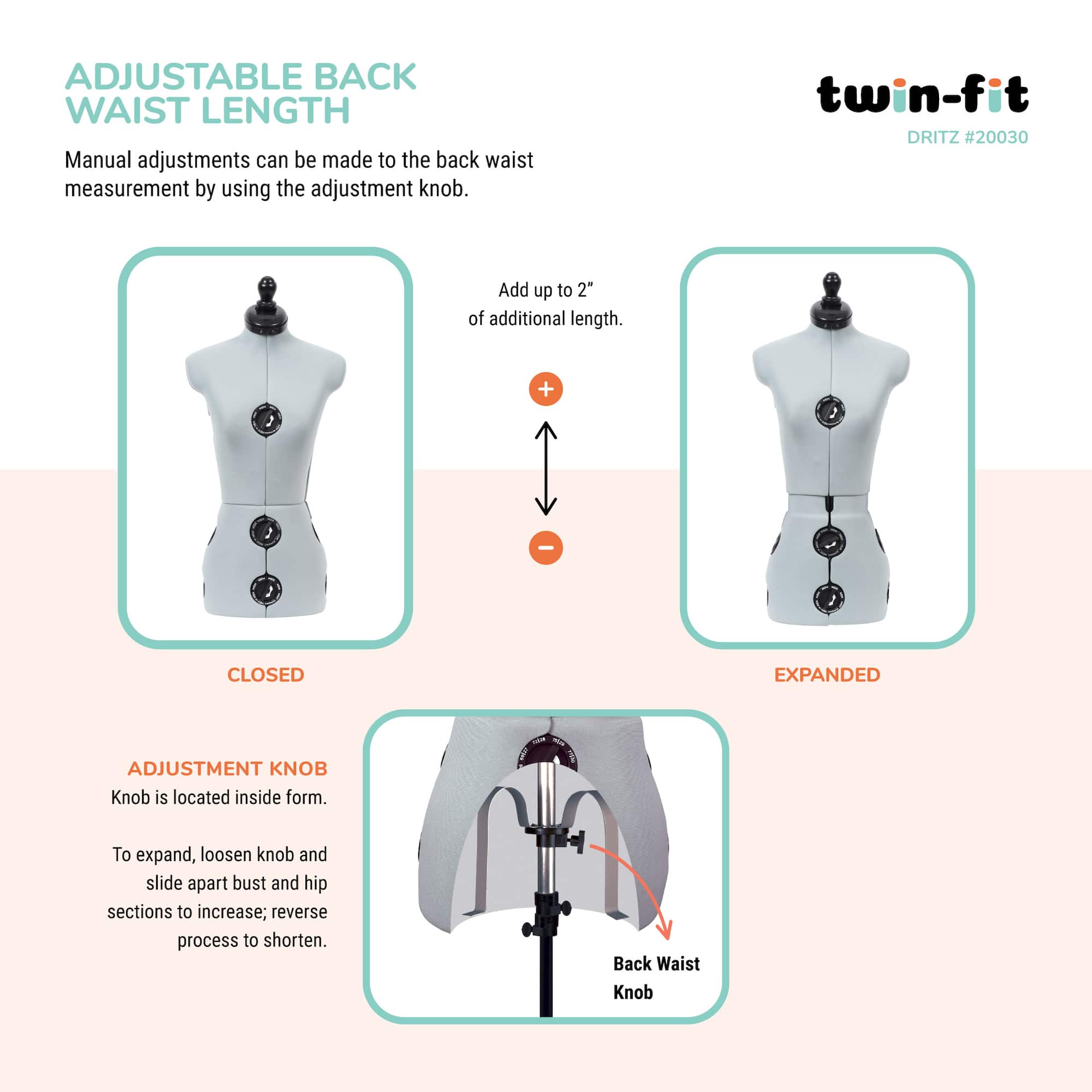 Dritz® Twin-Fit Petite Dress Form with Adjustable Tri-Pod Stand